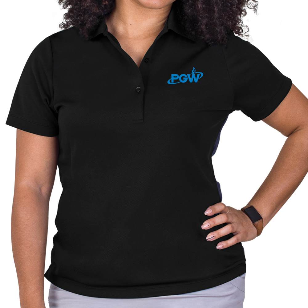 Black-Ladies-Polyester-Mesh-Polo