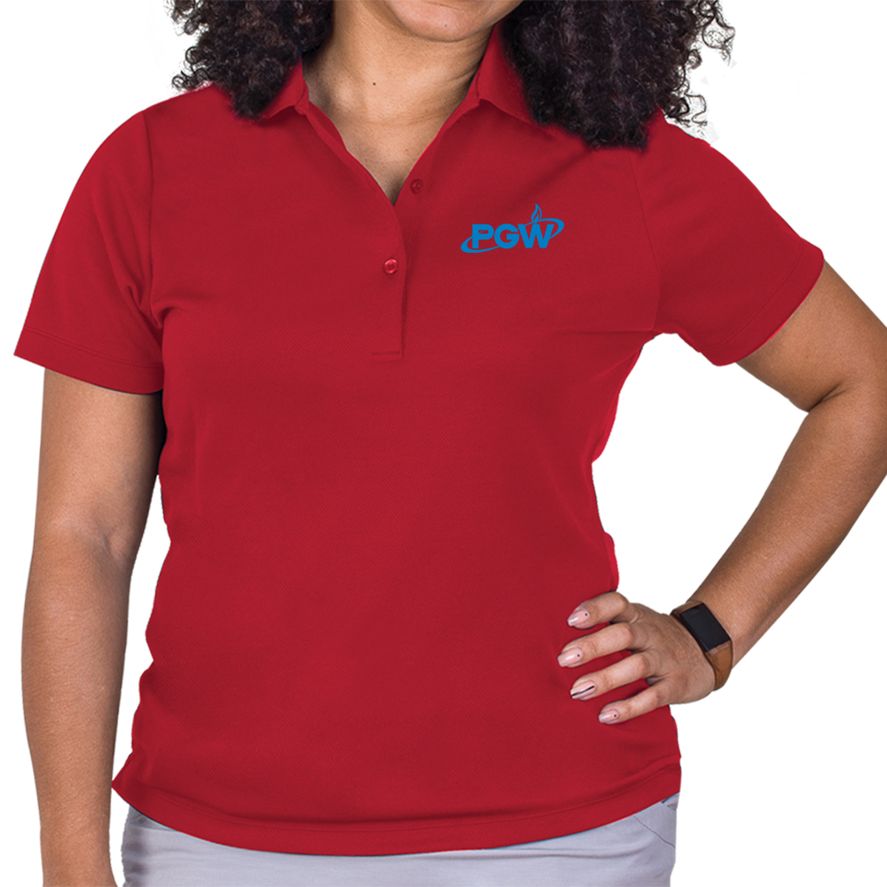 Red-Ladies-Polyester-Mesh-Polo