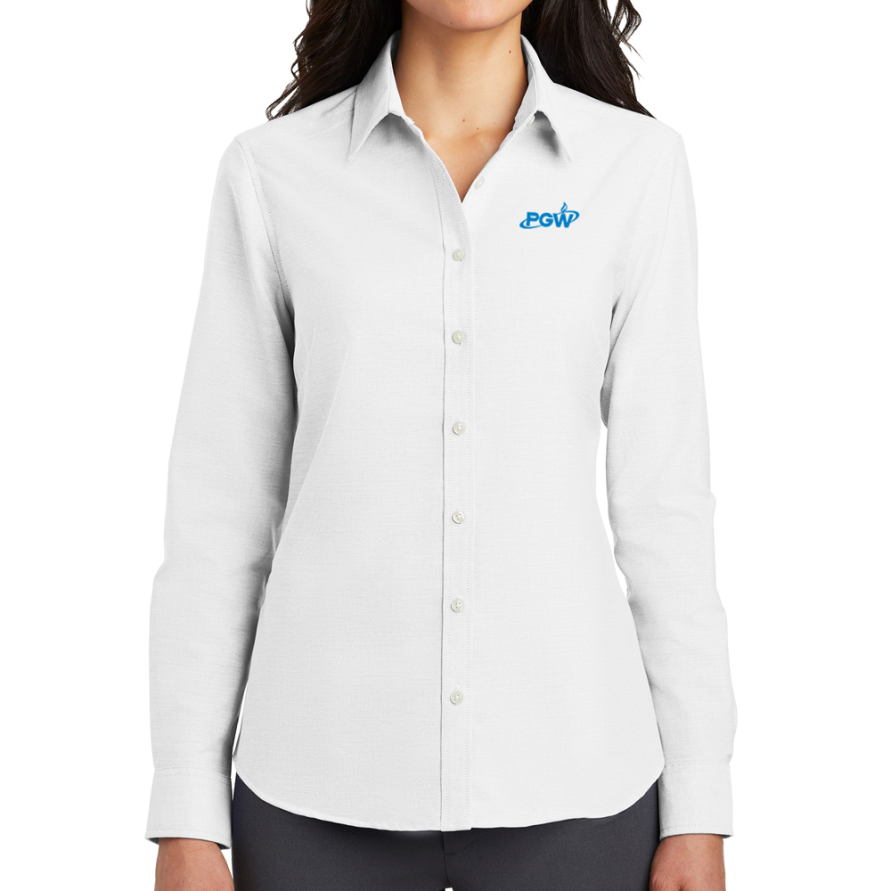White-Ladies-Port-Authority-SuperPro-Oxford-Shirt