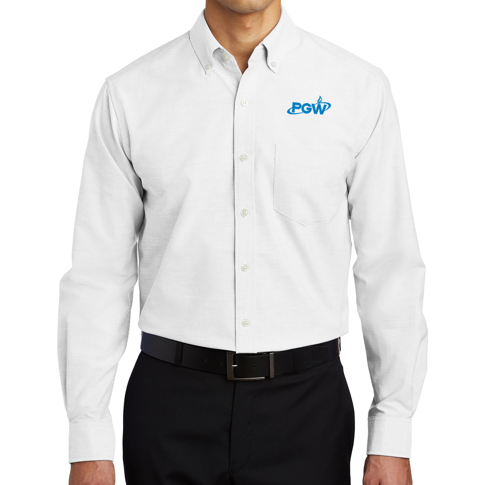 White-Mens-Port-Authority-SuperPro-Oxford-Shirt