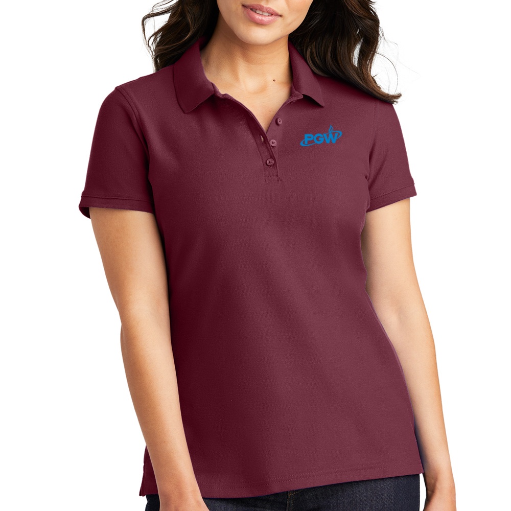 Burgundy-Ladies-Core-Pique-Polo