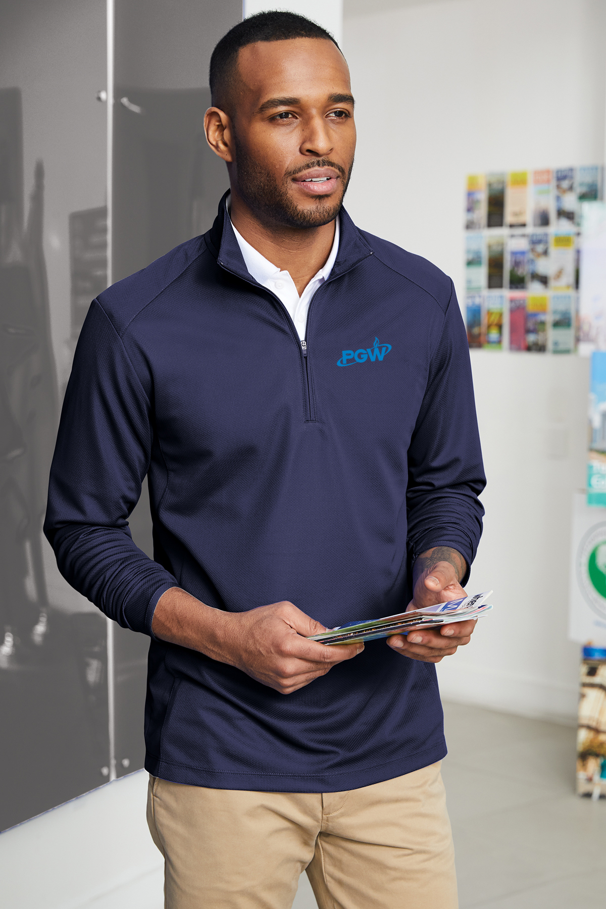 Navy-2Men's-Pinpoint-Mesh-1-2-Zip