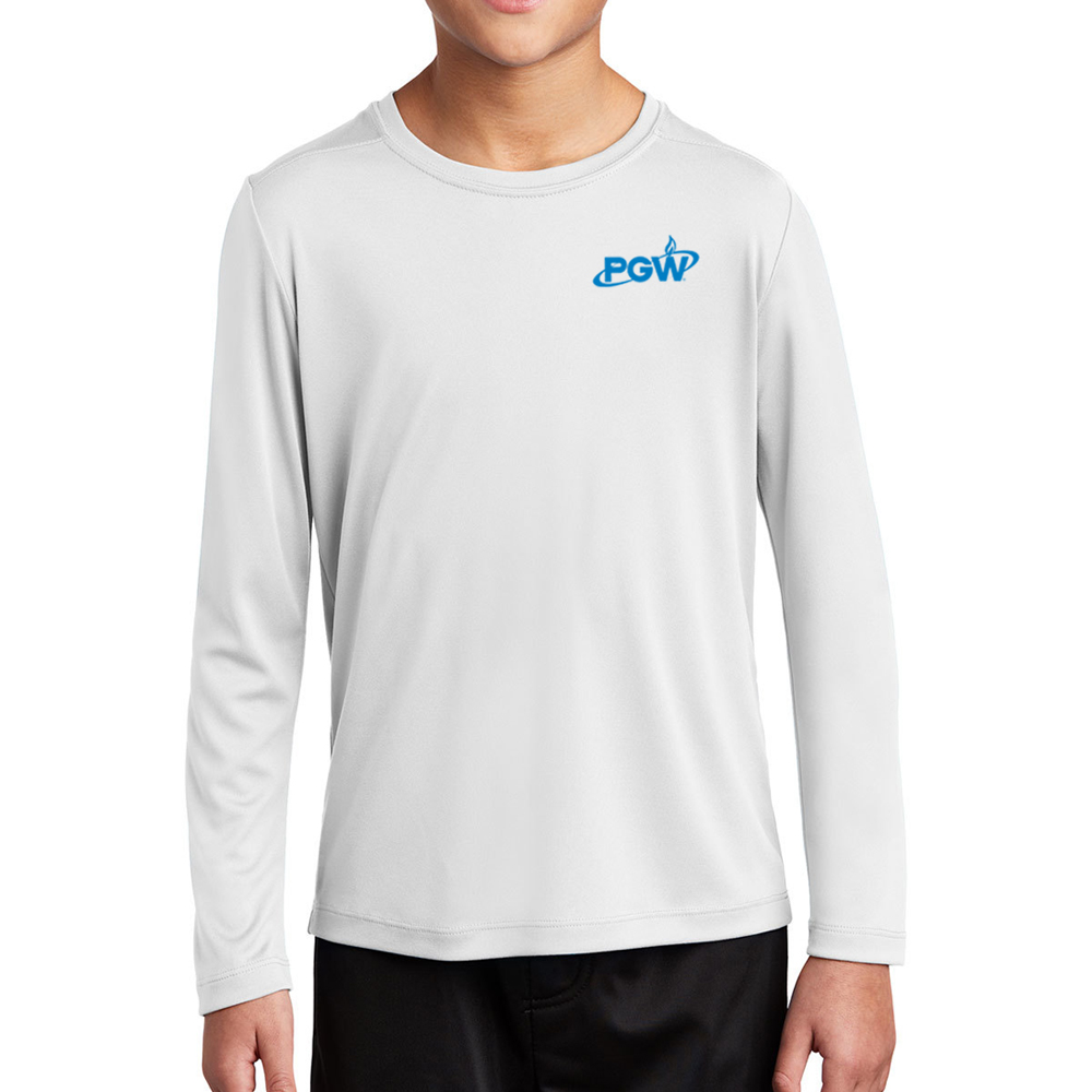 White-Sport-Tek-Youth-Posi-UV-Pro-Long-Sleeve-Tee----
