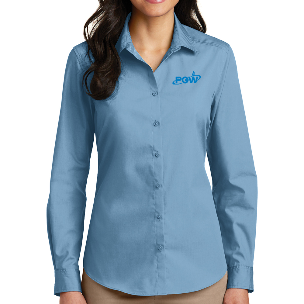Ladies' Port Authority® Long Sleeve Carefree Poplin Shirt