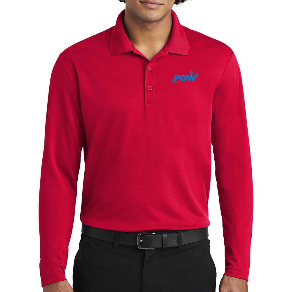 Men's RacerMesh Long Sleeve Polo - Image 3