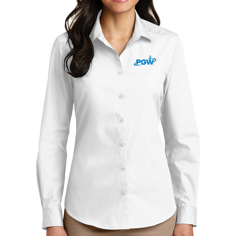 Alternative view of Ladies' Port Authority® Long Sleeve Carefree Poplin Shirt