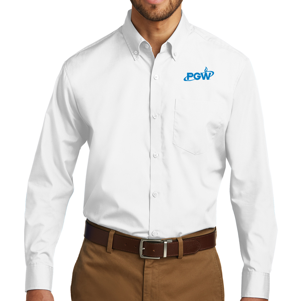 Alternative view of Men's Port Authority® Long Sleeve Carefree Poplin Shirt